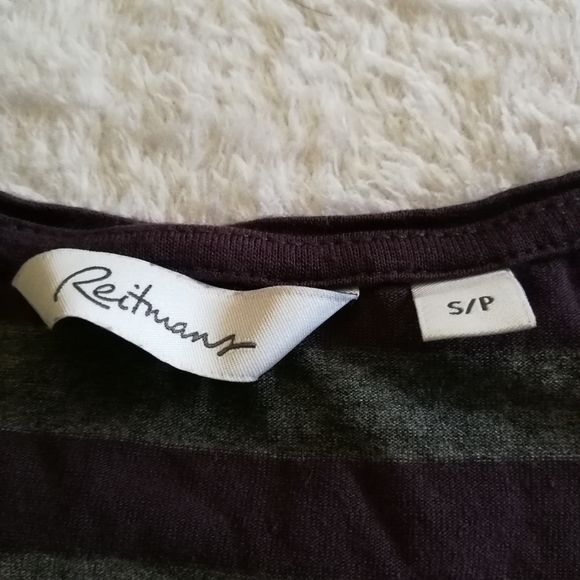 Reitmans Striped High Low Crop Top - Picture 2 of 4